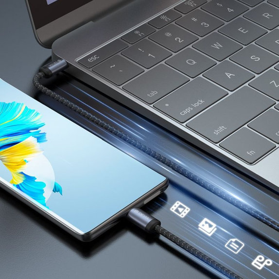 USB-C / USB-C kábel Gracious, PD 60W, 2m, čierna, Devia