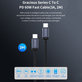 USB-C / USB-C kábel Gracious, PD 60W, 2m, čierna, Devia