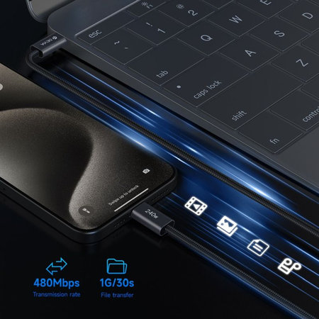 USB-C / USB-C kábel Extreme Speed, PD 240W, 2m, čierna, Devia