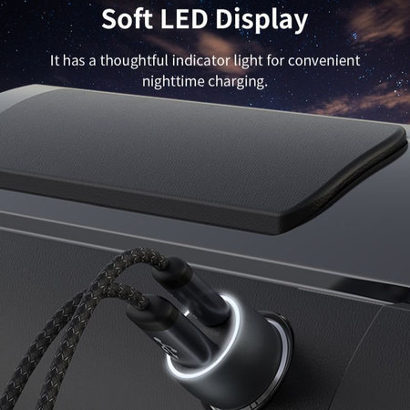 Autonabíjačka Extreme Speed USB-C + USB-A, PD 30W, QC 3.0 18W, sivá, Devia