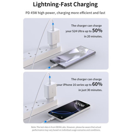 Nabíjací adaptér Rocket USB-C, PD 45W, biela, Devia