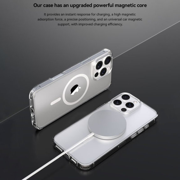 Puzdro Clear s MagSafe pre iPhone 16 Plus, transparentná, Devia