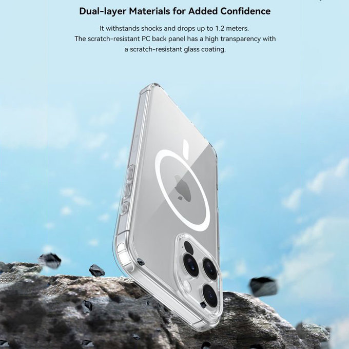 Puzdro Clear s MagSafe pre iPhone 16 Pro Max, transparentná, Devia