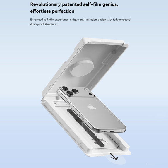 Tvrdené sklo FullCover s aplikátorom pre iPhone 17, Devia