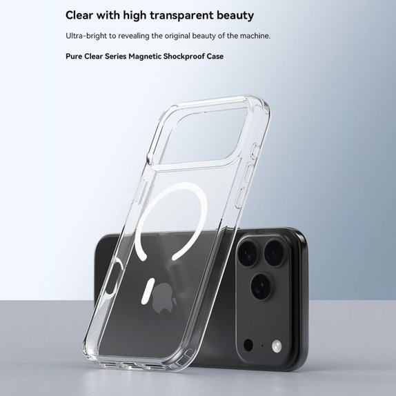 Puzdro Clear s MagSafe pre iPhone 17 Pro, transparentná, Devia