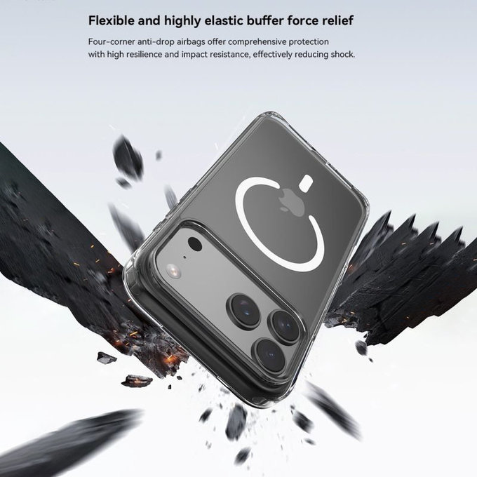 Puzdro Clear s MagSafe pre iPhone 17 Pro Max, transparentná, Devia