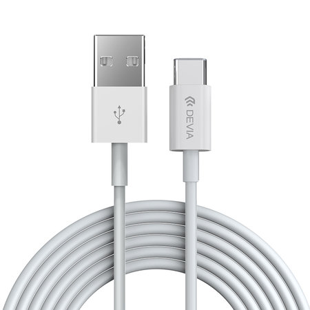 USB / USB-C kábel Smart, 2.1A, 1m, biela, Devia