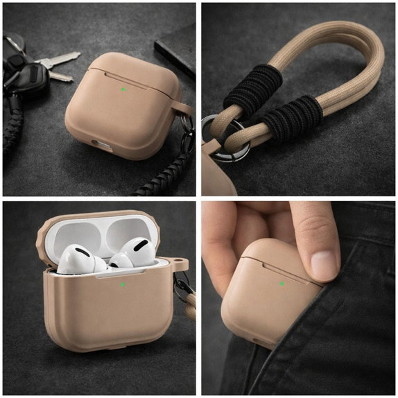 Silikónové Puzdro pre AirPods Pro, Sand Beige