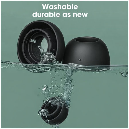 Náhradné silikonové štuple pre Apple AirPods Pro a Pro 2, Set (L, M, S, XS),  čierne