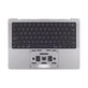 Horný rám klávesnice pre MacBook Pro 14", A2442 (Late 2021), A2779 (Early 2023), s klávesnicou US a batériou, Space Gray, 661-21972, Genuine Apple
