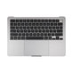 Horný rám klávesnice pre MacBook Air 13", A3113 (2024), s klávesnicou US a batériou, Space Gray, 661-40227, Genuine Apple