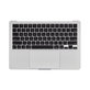 Horný rám klávesnice pre MacBook Air 13", A3113 (2024), s klávesnicou US a batériou, Silver, 661-40228, Genuine Apple