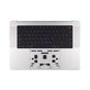 Horný rám klávesnice pre MacBook Pro 14", A3112 (2024), s klávesnicou US a batériou, Silver, 661-42513, Genuine Apple