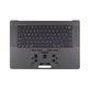 Horný rám klávesnice pre MacBook Pro 16", A3403 (2024), s klávesnicou US a batériou, Space Black, 661-42823, Genuine Apple