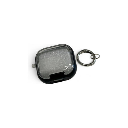 Silikónové Puzdro s Stojanom na mobil a karabínou pre AirPods 4, čierne