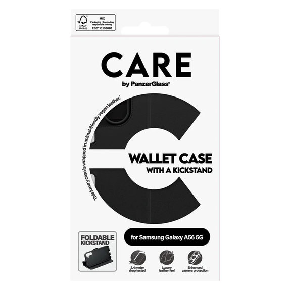 Puzdro Wallet Kickstand pre Samsung Galaxy A56 5G, Čierna, PanzerGlass