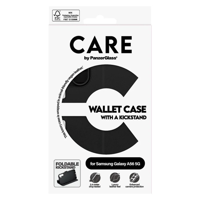 Puzdro Wallet Kickstand pre Samsung Galaxy A56 5G, Čierna, PanzerGlass