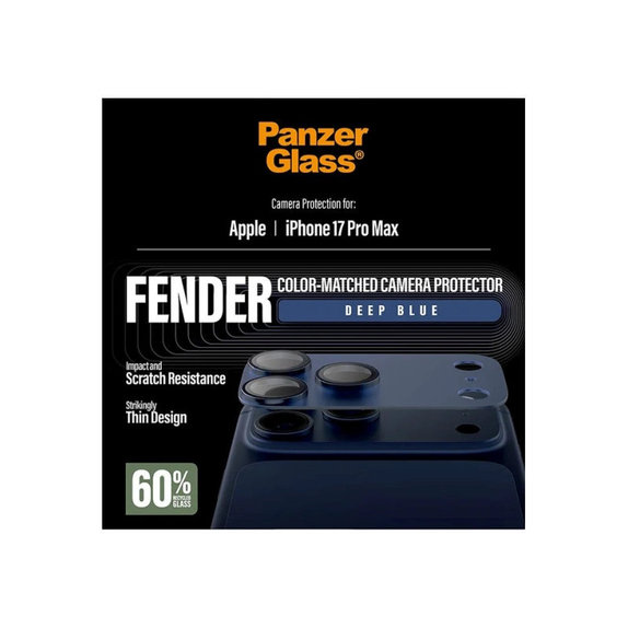 Ochranný kryt objektívu Fender pre iPhone 17 Pro Max, Modrá, PanzerGlass