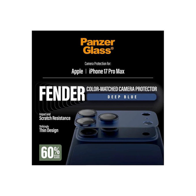 Ochranný kryt objektívu Fender pre iPhone 17 Pro Max, Modrá, PanzerGlass