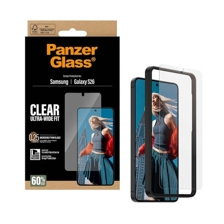 PanzerGlass - Tvrdené sklo UWF s aplikátorom pre Samsung Galaxy S26, číra