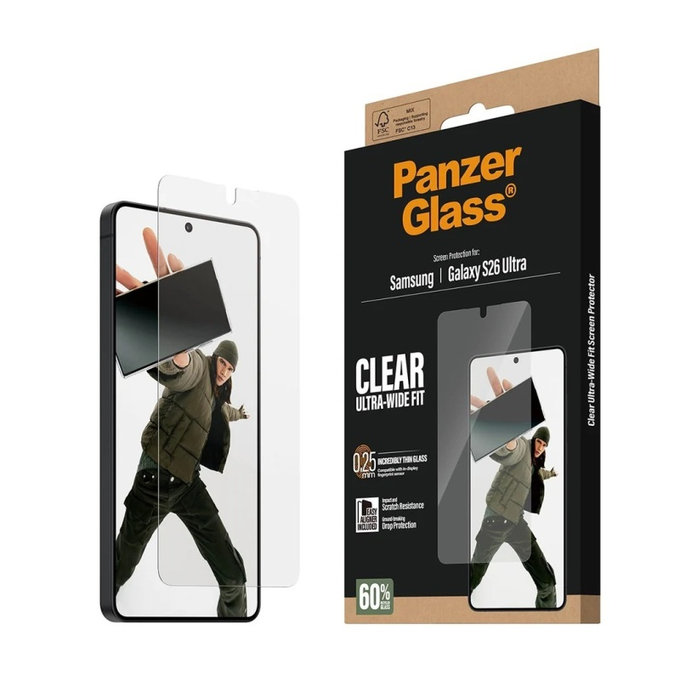 PanzerGlass - Tvrdené sklo UWF s aplikátorom pre Samsung Galaxy S26 Ultra, číra