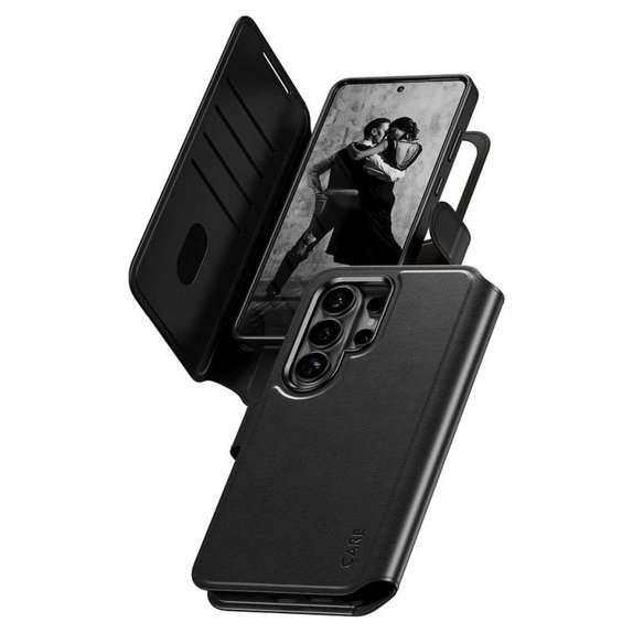 Puzdro Wallet Tango Two-In-One s QI pre Samsung S26 Ultra, Čierna, CARE