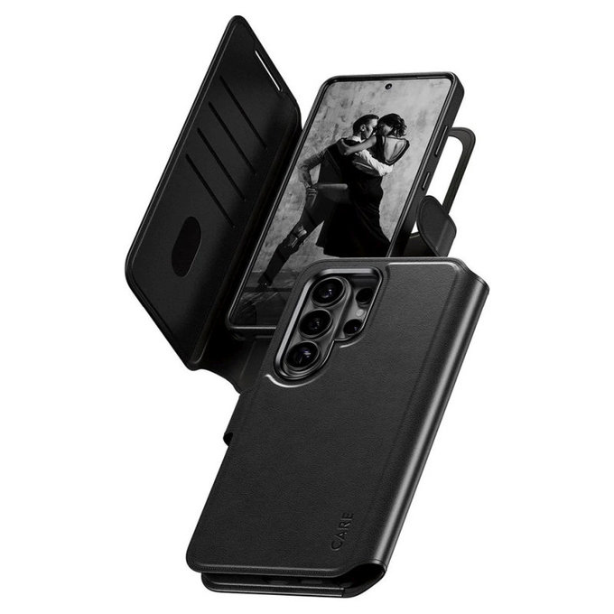 Puzdro Wallet Tango Two-In-One s QI pre Samsung S26 Ultra, Čierna, CARE