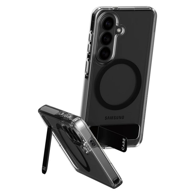 Puzdro Kickstand s čiernym QI pre Samsung Galaxy S26, Transparentná, PanzerGlass