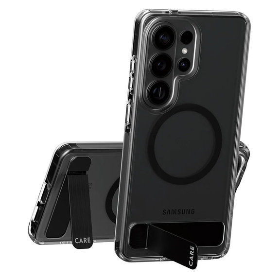 Puzdro Kickstand s čiernym QI pre Samsung Galaxy S26 Ultra, Transparentná, PanzerGlass