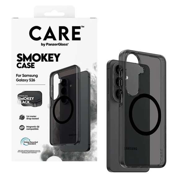 Puzdro Smokey s čiernym QI pre Samsung Galaxy S26, Čierna, PanzerGlass