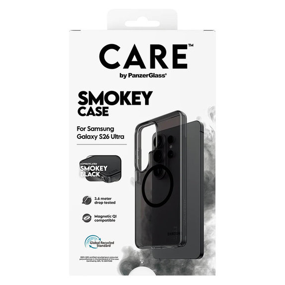 Puzdro Smokey s čiernym QI pre Samsung Galaxy S26 Ultra, Čierna, PanzerGlass