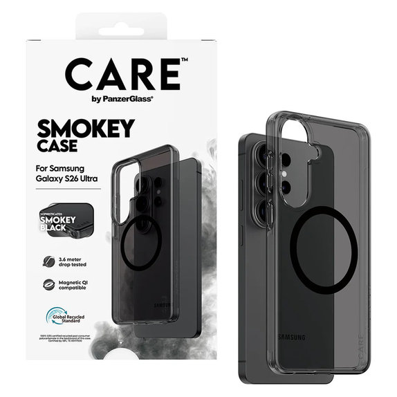 Puzdro Smokey s čiernym QI pre Samsung Galaxy S26 Ultra, Čierna, PanzerGlass