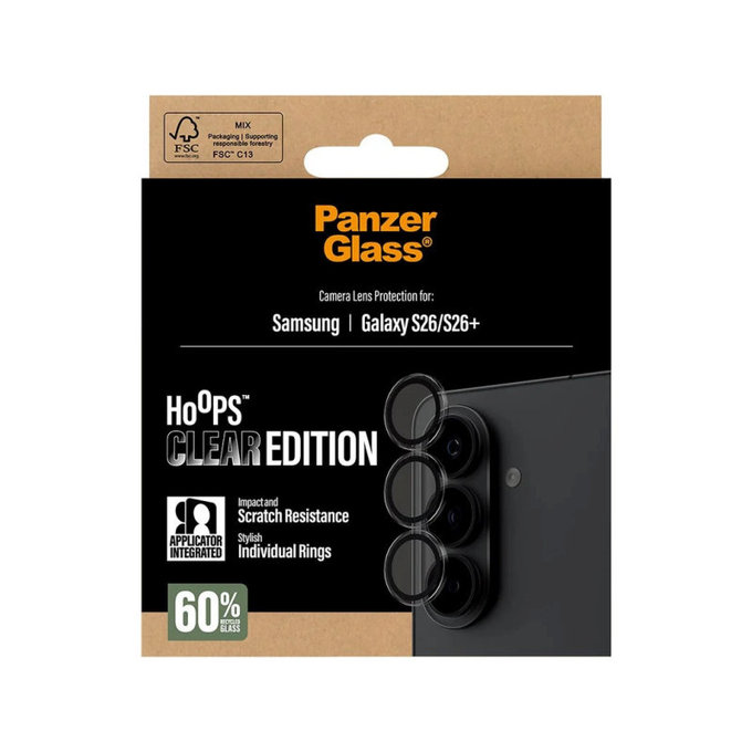 Ochranný kryt objektívu Hoops pre Samsung S26/S26+, Transparentná, PanzerGlass