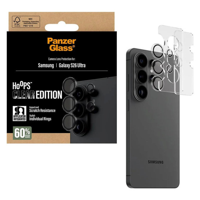 Ochranný kryt objektívu Hoops pre Samsung S26 Ultra, Transparentná, PanzerGlass