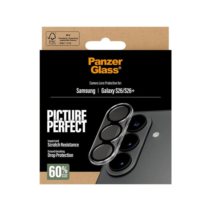 Ochranný kryt objektívu PicturePerfect pre Samsung S26/S26+, Čierna, PanzerGlass