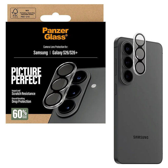 Ochranný kryt objektívu PicturePerfect pre Samsung S26/S26+, Čierna, PanzerGlass