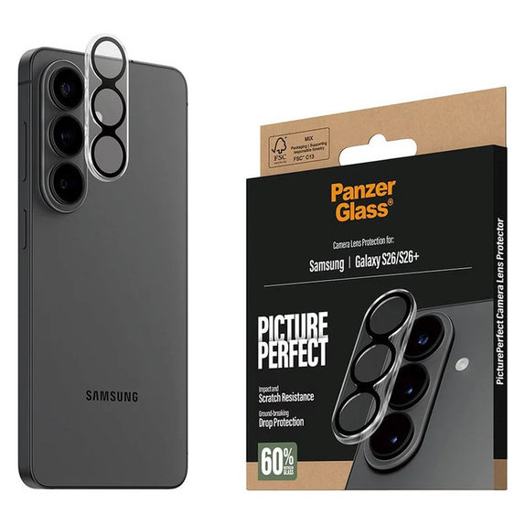 Ochranný kryt objektívu PicturePerfect pre Samsung S26/S26+, Čierna, PanzerGlass