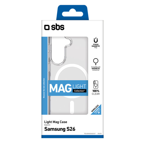 SBS - Puzdro Light Mag pre Samsung Galaxy S26, transparentná