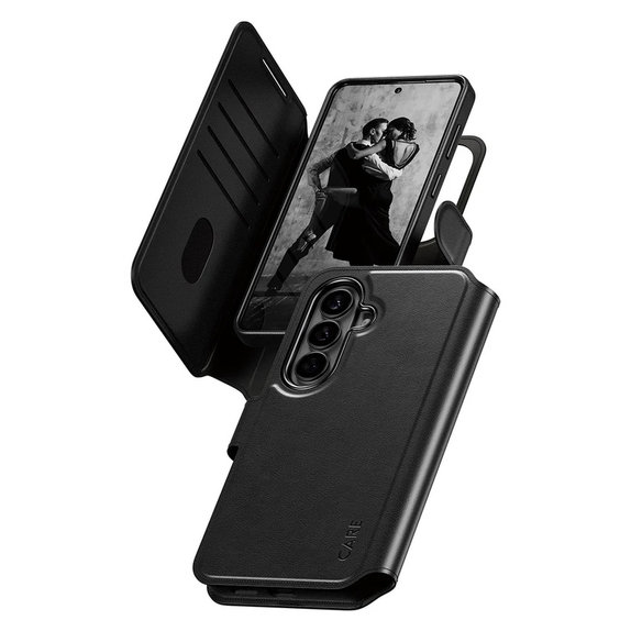 Puzdro Tango Wallet Two-In-One s QI pre Samsung Galaxy S26, Čierna, PanzerGlass