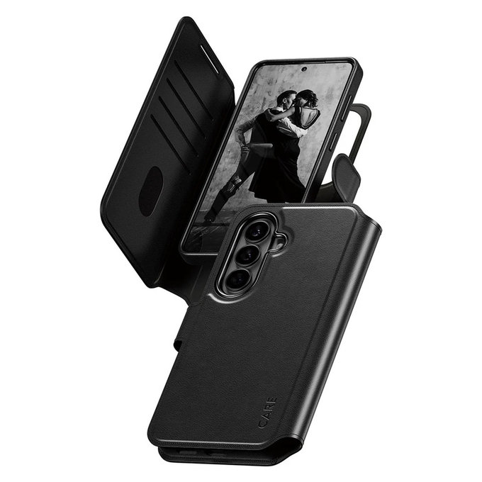 Puzdro Tango Wallet Two-In-One s QI pre Samsung Galaxy S26, Čierna, PanzerGlass