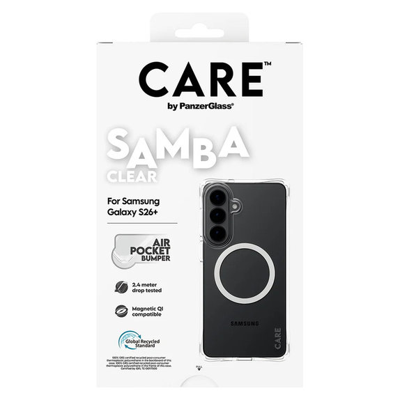 Puzdro Samba s bielym QI pre Samsung Galaxy S26+, Transparentná, PanzerGlass