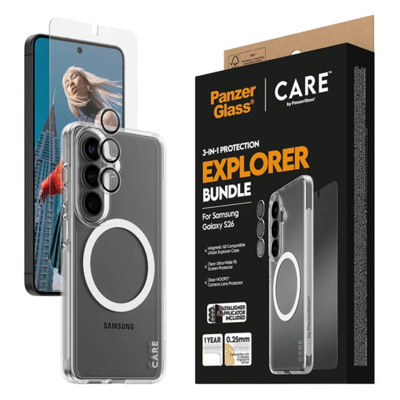 Bundle 3v1 Explorer pre Samsung S26, PanzerGlass