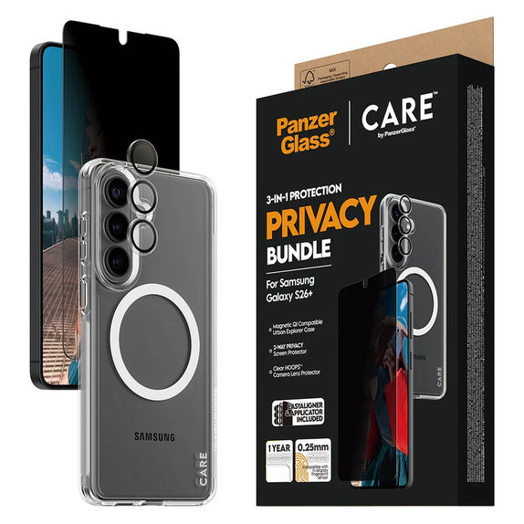 Bundle Privacy 3v1 pre Samsung Galaxy S26+, PanzerGlass