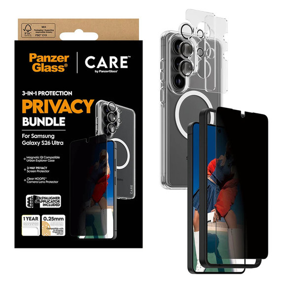 Bundle Privacy 3v1 pre Samsung Galaxy S26 Ultra, PanzerGlass