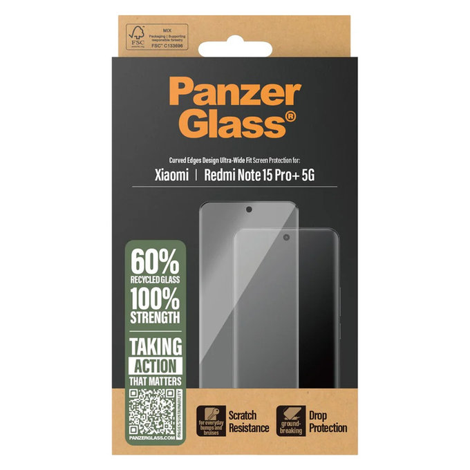 Tvrdené sklo UWF pre Xiaomi Redmi Note 15 Pro+ 5G, Čierna, PanzerGlass