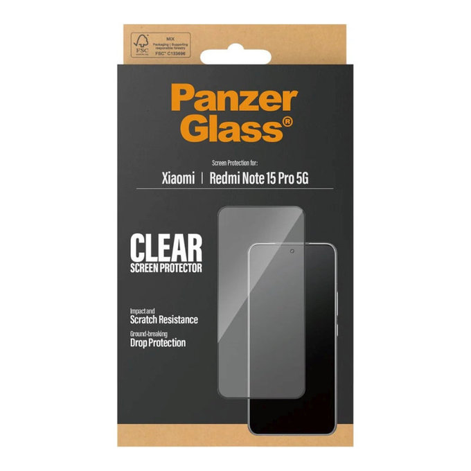 Tvrdené sklo UWF pre Xiaomi Redmi Note 15 Pro 5G, Čierna, PanzerGlass