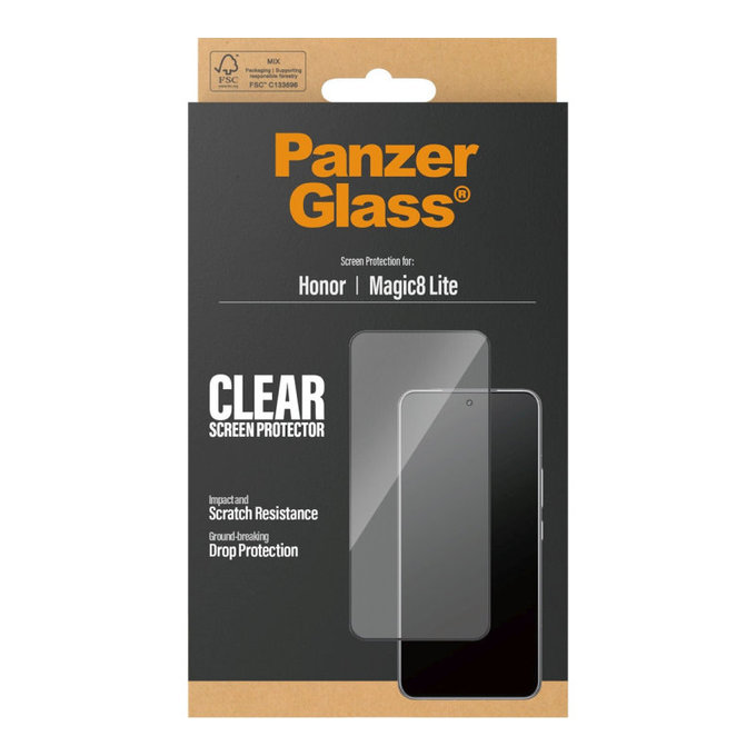 Tvrdené sklo UWF pre Honor Magic8 Lite, Čierna, PanzerGlass