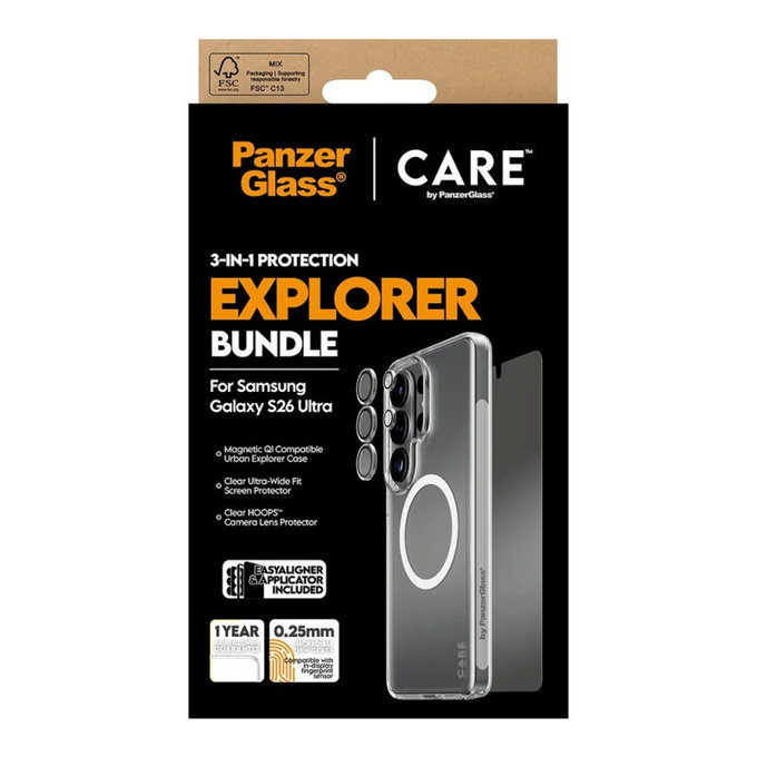 Bundle 3v1 Explorer pre Samsung S26 Ultra, PanzerGlass