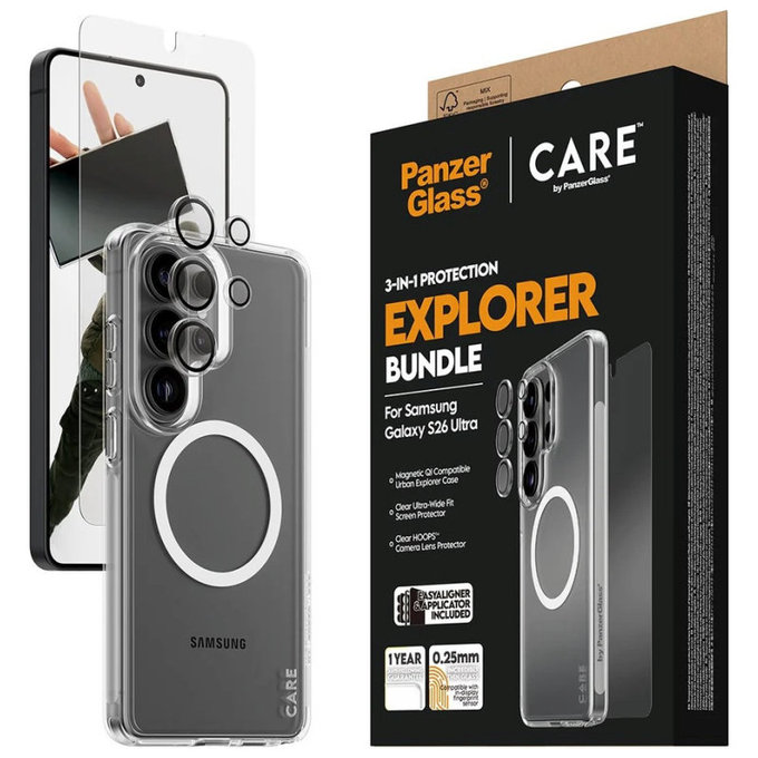Bundle 3v1 Explorer pre Samsung S26 Ultra, PanzerGlass