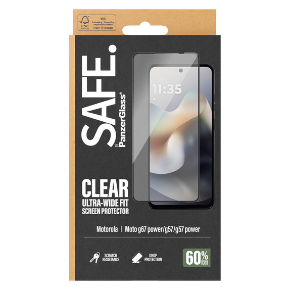 Tvrdené sklo UWF pre Motorola Moto G57 Power 5G, Čierna, SAFE by PanzerGlass
